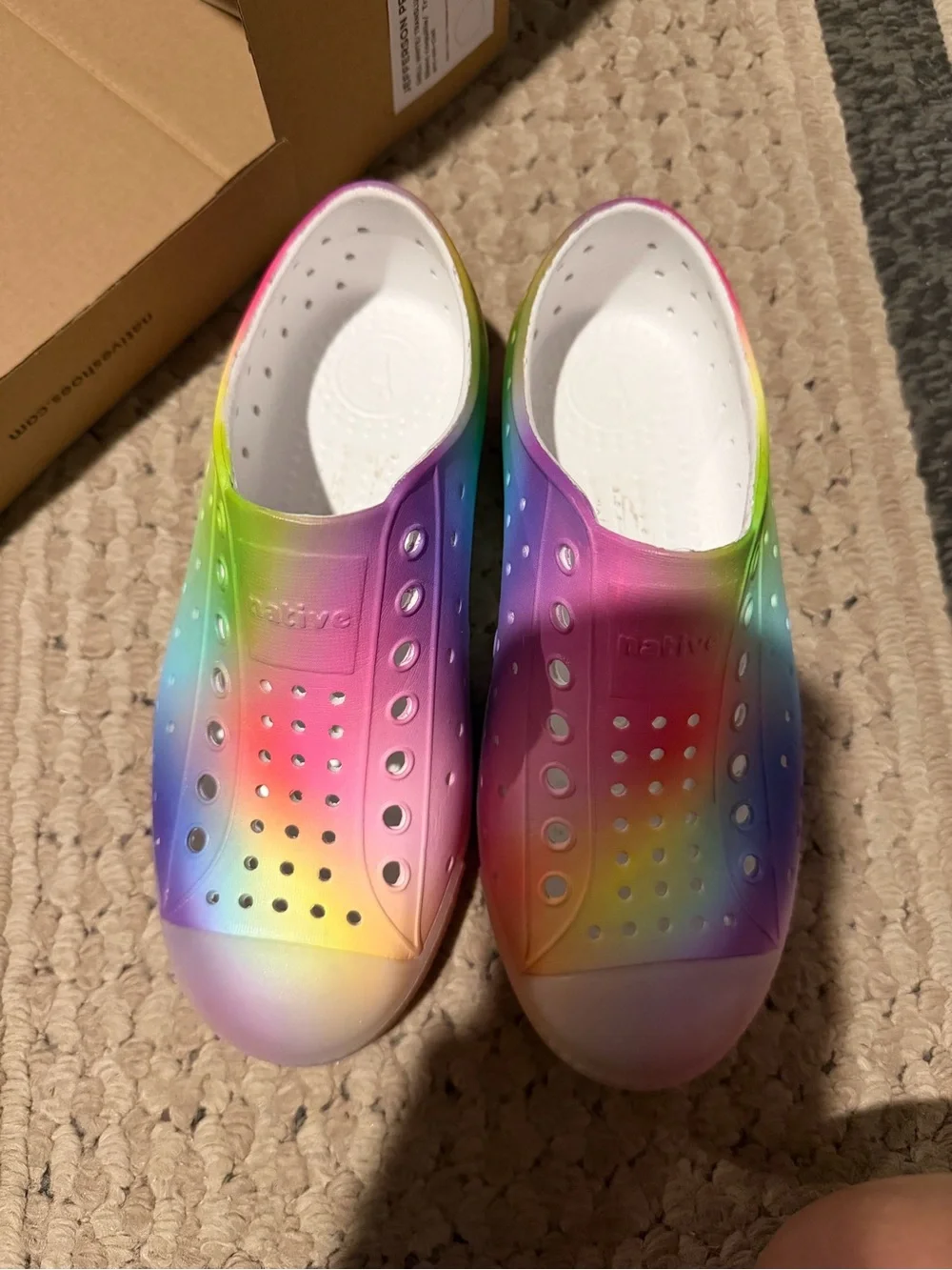 These are Native Shoes Kids' Jefferson slip-on sneakers